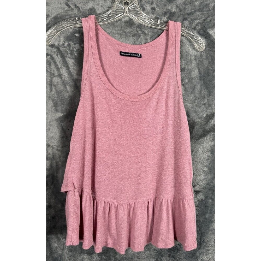 Abercrombie and finch women’s tank top extra small plum ruffled bottom and back - Picture 1 of 11